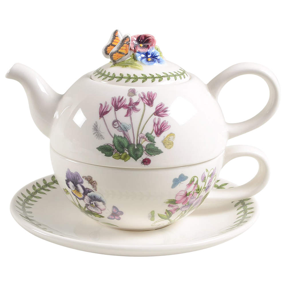 Botanic Garden Bouquet Individual Teapot & Lid with Cup & Saucer by Portmeirion-1