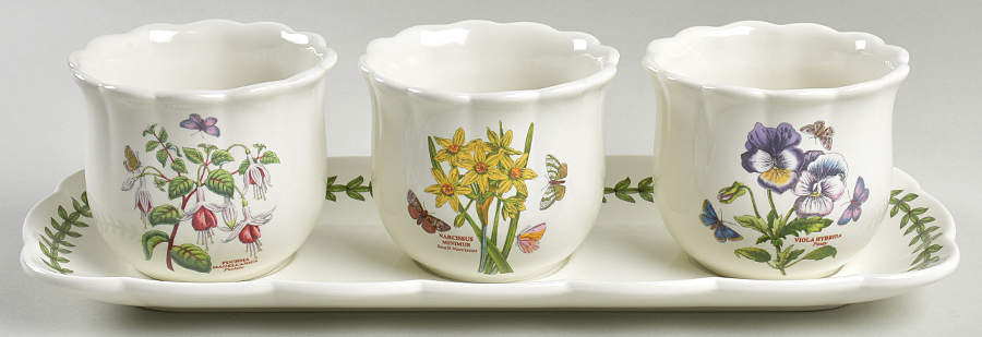Botanic Garden Bouquet (3 Pots,1 Tray) Herb Pots & Tray by Portmeirion-1