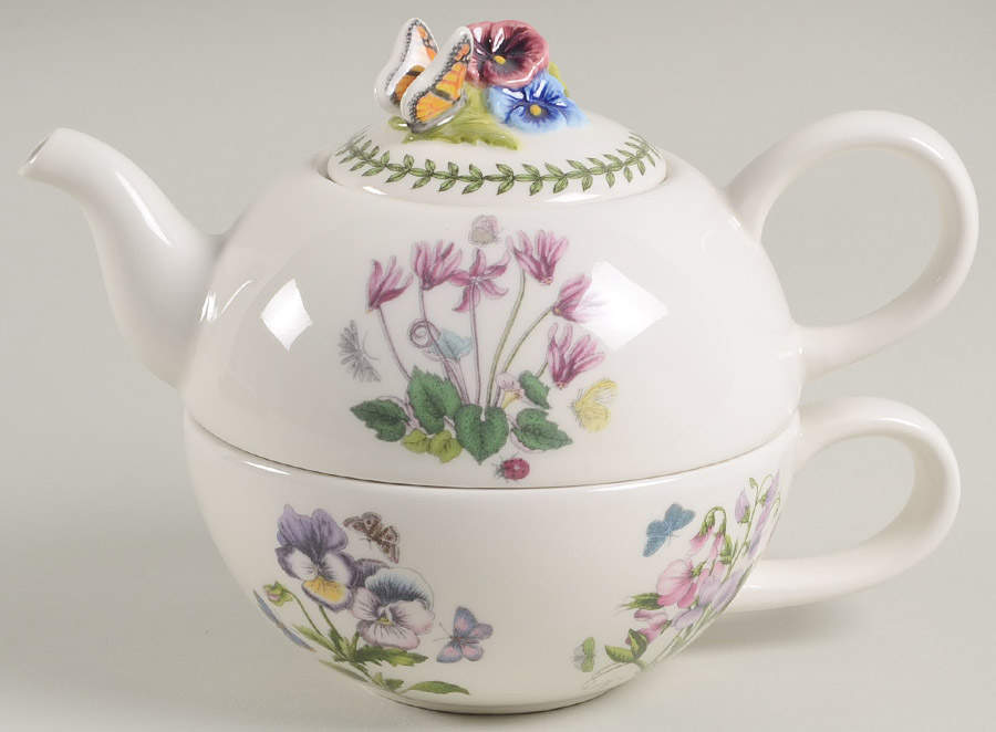 Botanic Garden Bouquet Individual Teapot & Lid with Cup by Portmeirion-1