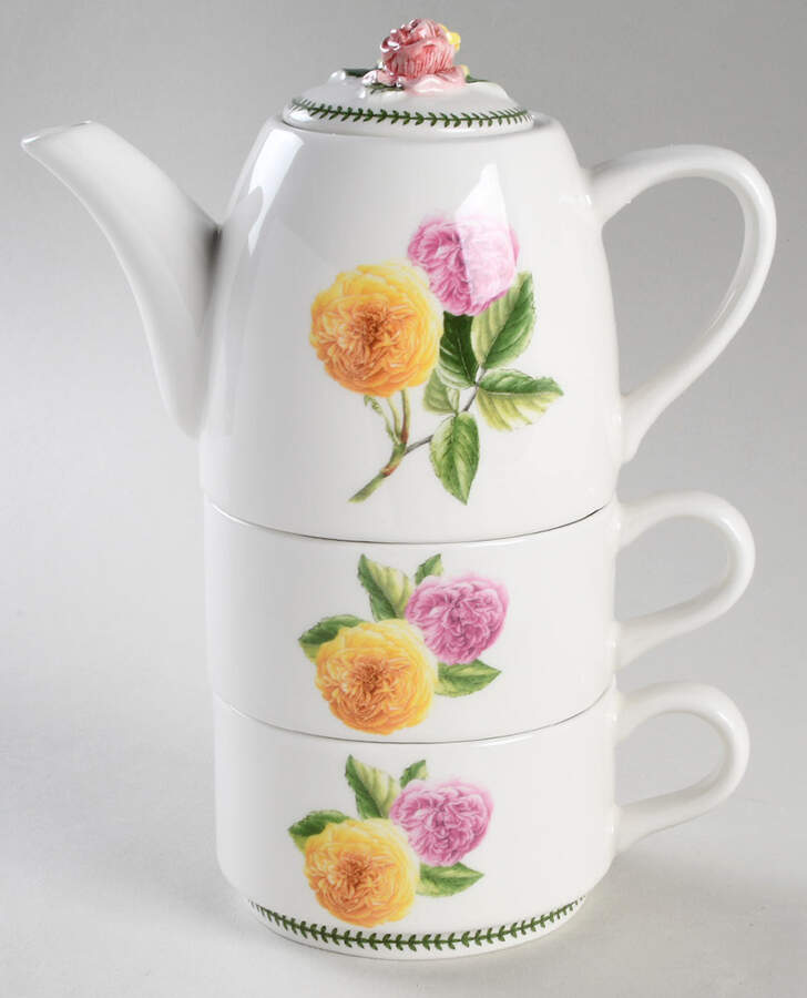 Botanic Garden Bouquet Tea for Two Set (Teapot & (2) Cups) by Portmeirion-1