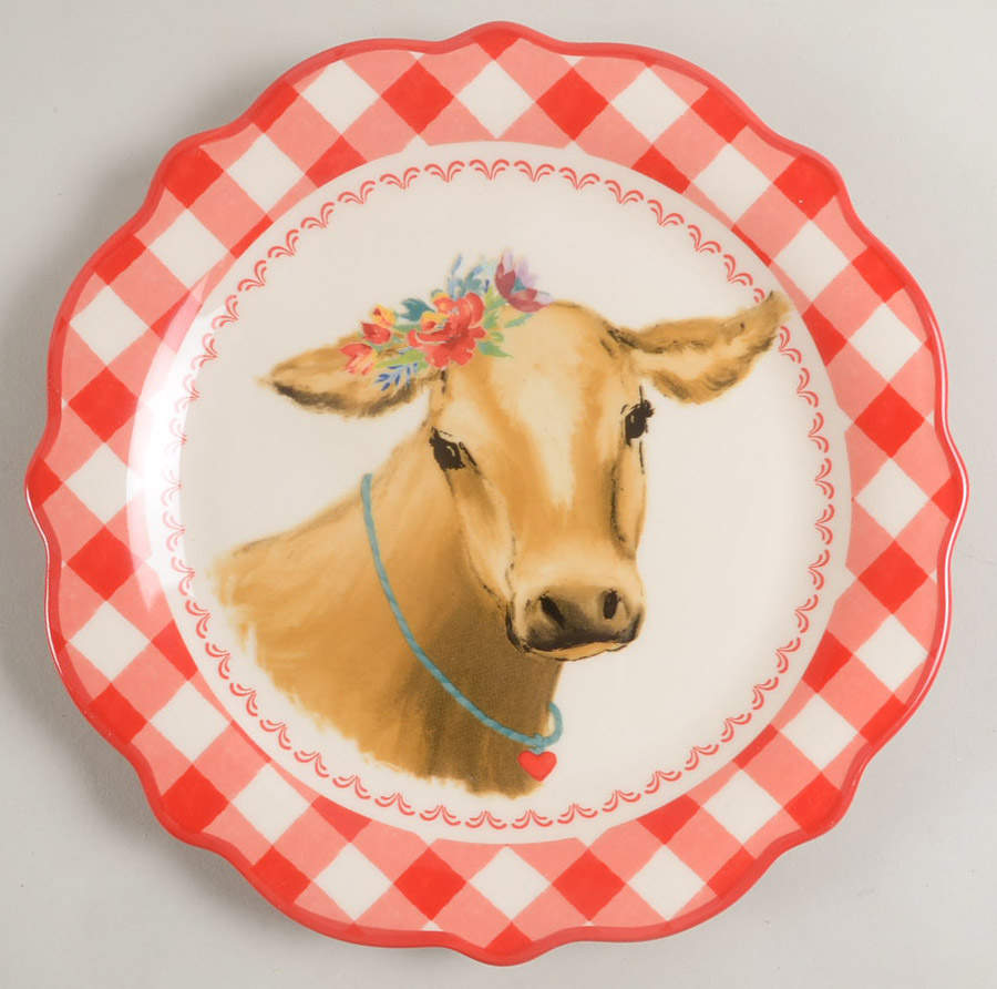 Gingham Salad Plate by Pioneer Woman-1