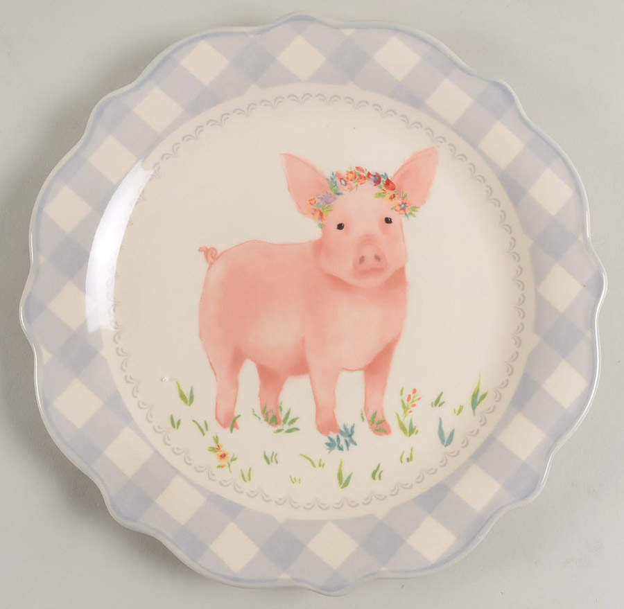 Gingham Salad Plate by Pioneer Woman-1