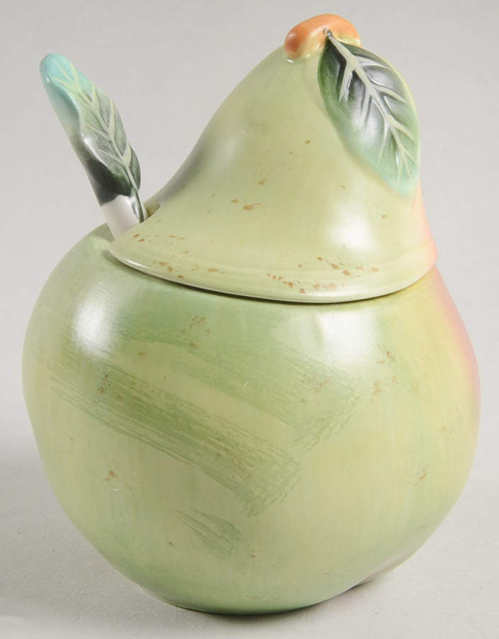 Nature's Bounty Figural  Sugar Bowl & Lid w/Spoon by Portmeirion-1