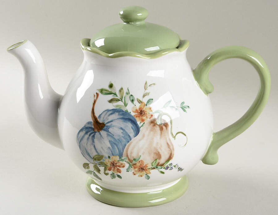 Blue Harvest Teapot & Lid by Potter's Studio-1