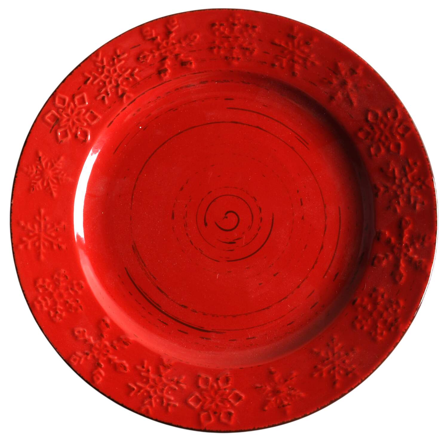 Trellis Snowflakes Red Salad Plate by Pfaltzgraff-1