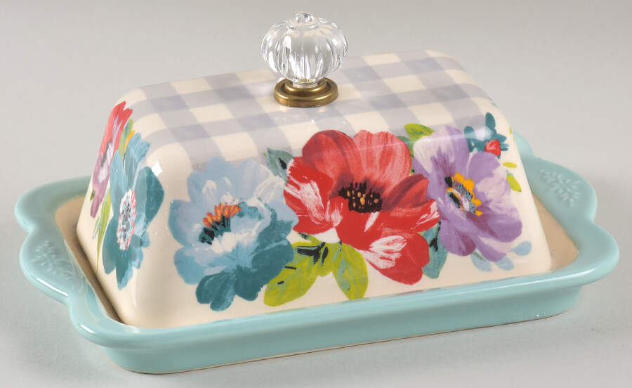 Sweet Romance Rectangular Covered Butter by Pioneer Woman-1