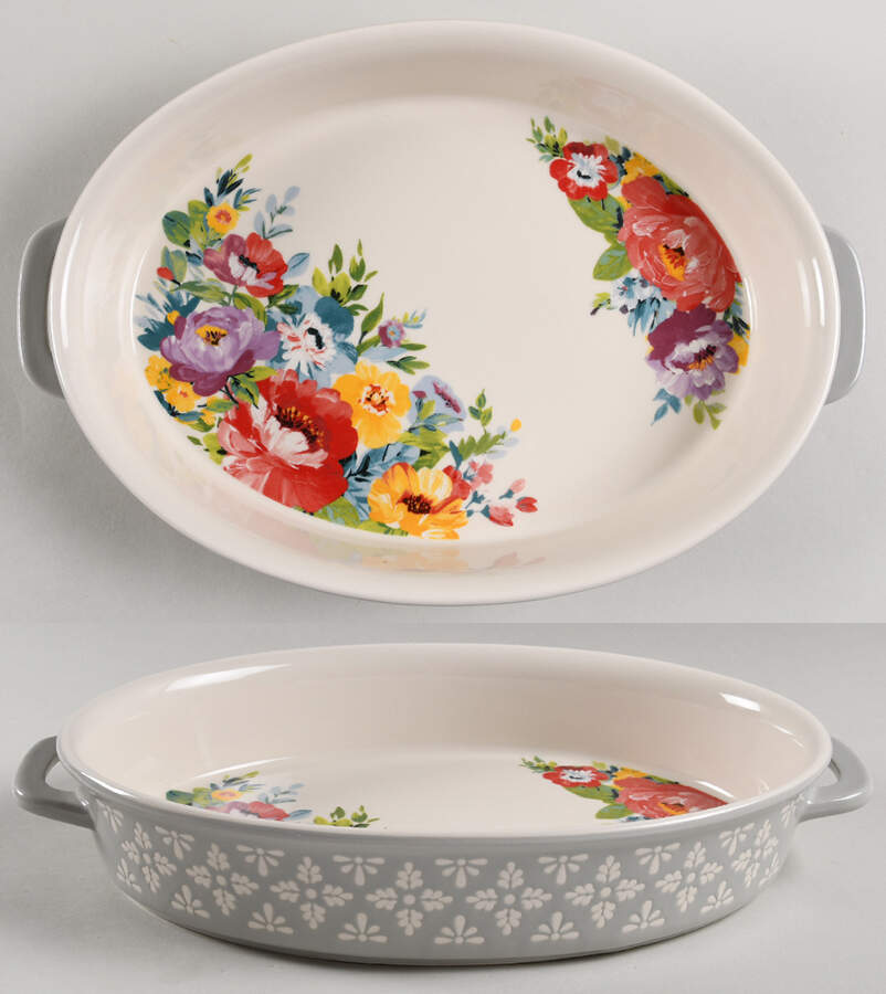 Sweet Romance 13" Oval Baker by Pioneer Woman-1