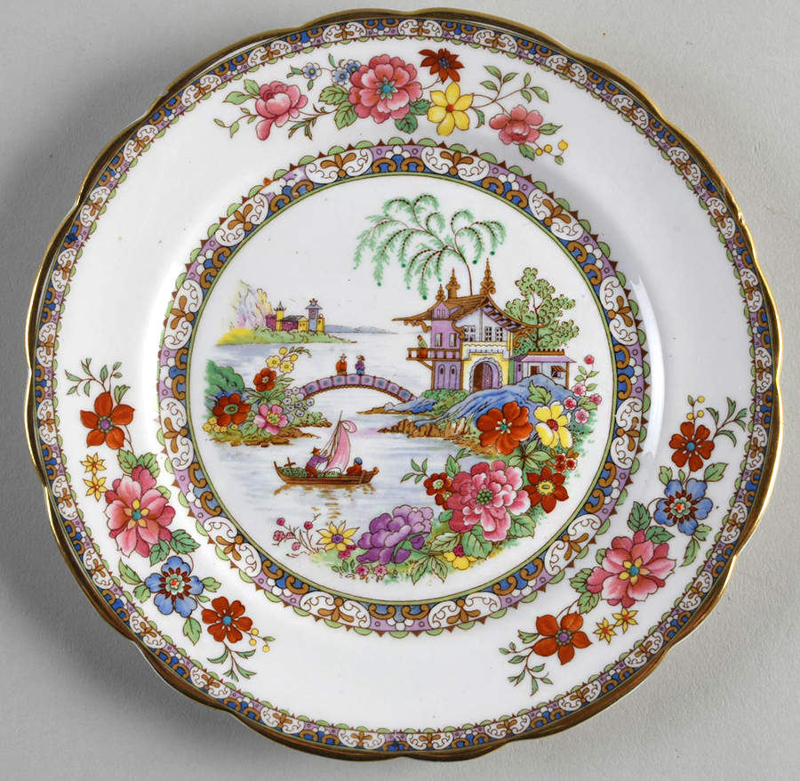 Manchu (Gold Trim) Dessert/Pie Plate by Paragon-1