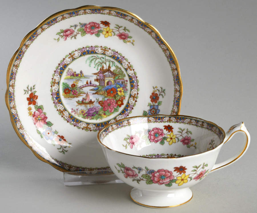 Manchu (Gold Trim) Footed Cup & Saucer Set by Paragon-1