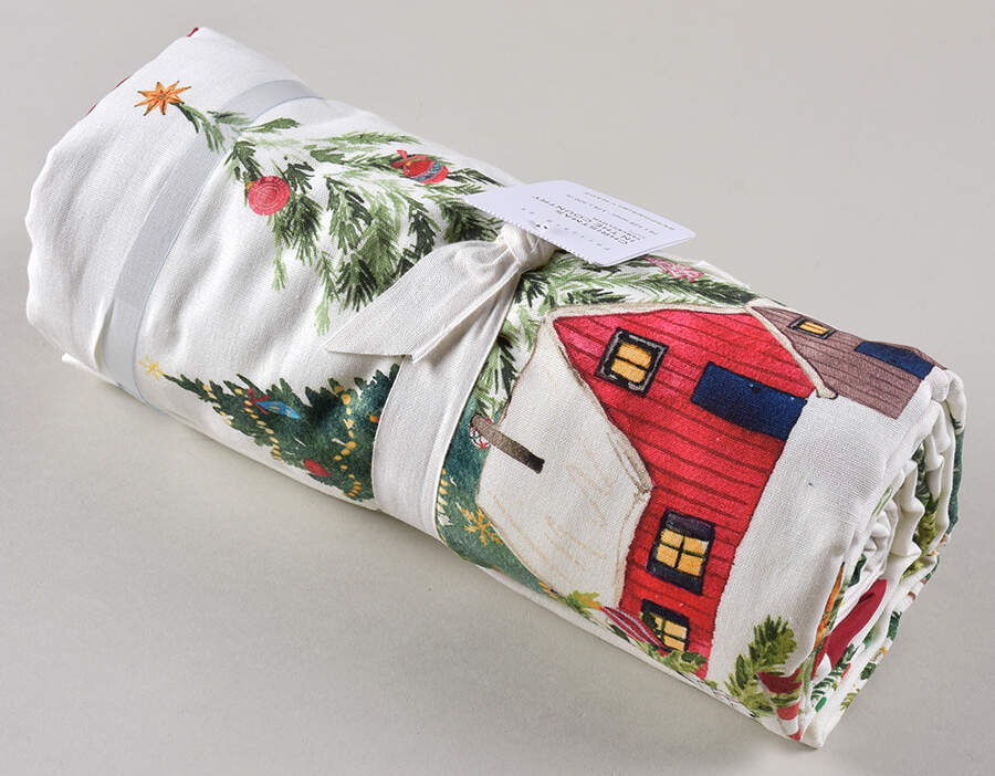 Christmas in the Country 70" X 126" Rectangular Tablecloth by Pottery Barn China-1