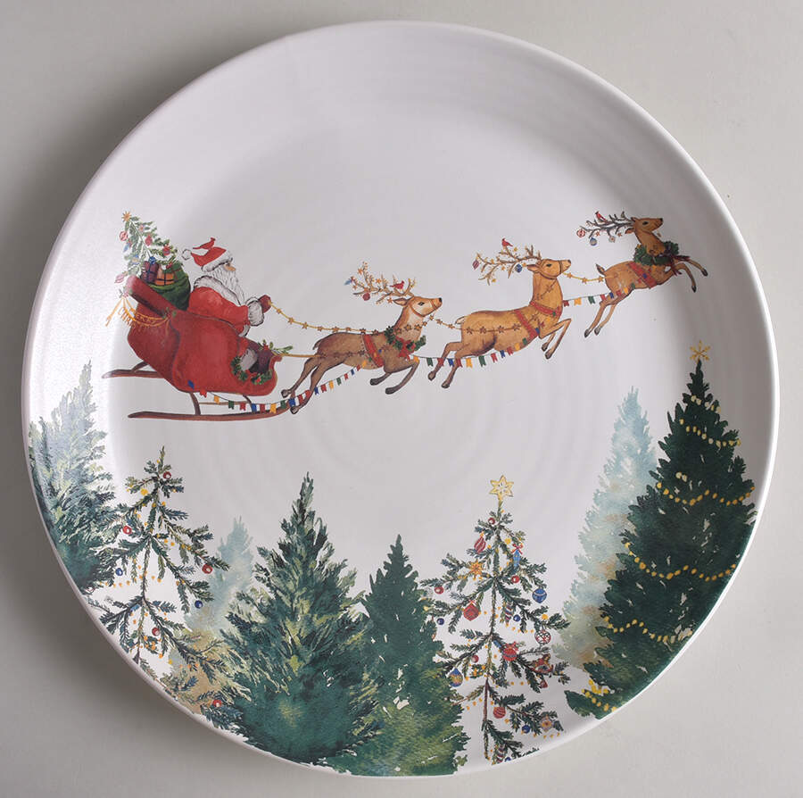 Christmas in the Country Service Plate (Charger/Platter) by Pottery Barn China-1