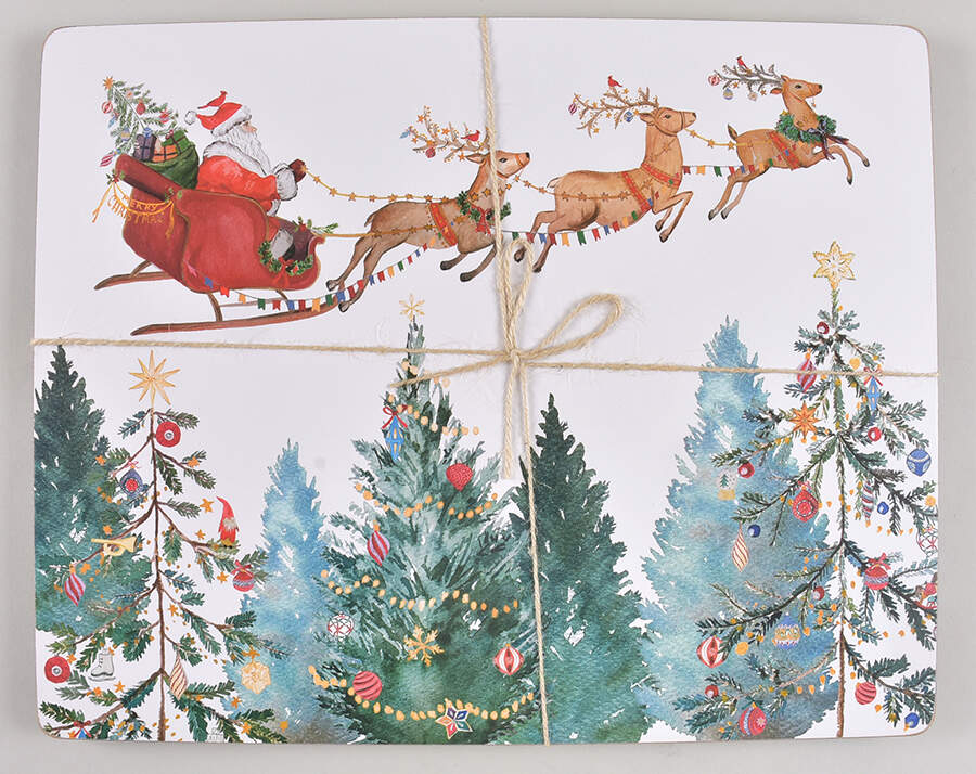 Christmas in the Country (Set of 4) Corkboard Placemat by Pottery Barn