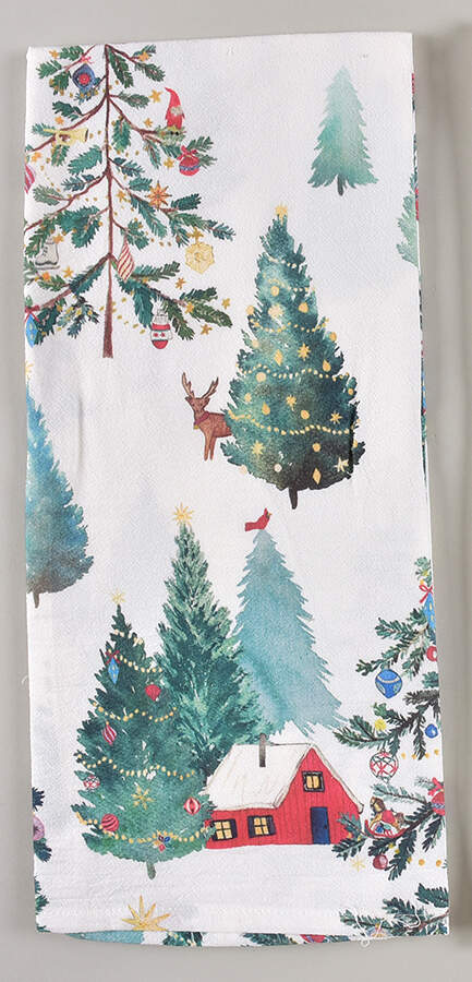 Christmas in the Country Cloth Kitchen Towel by Pottery Barn China-1