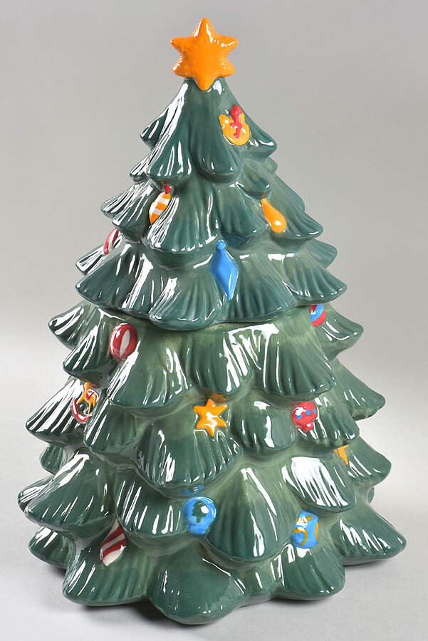 Christmas in the Country Figural Cookie Jar & Lid by Pottery Barn China-1