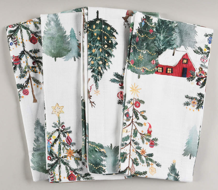 Christmas in the Country Linen Napkin - Set of 4 by Pottery Barn China-1