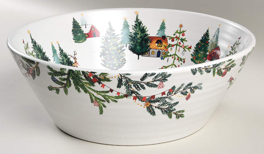 Christmas in the Country 11" Round Serving Bowl by Pottery Barn China-1
