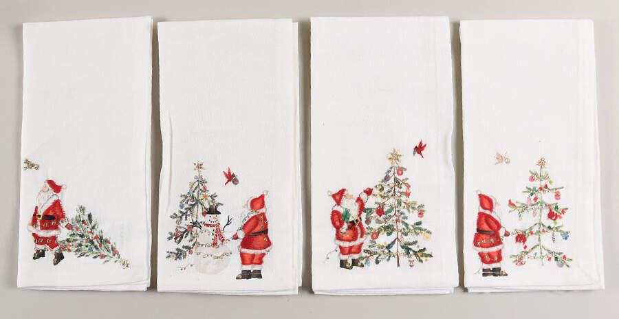 Christmas in the Country Cloth Napkin - Set of 4 Motifs (NAPC1, NAPC2, NAPC3 & NAPCM4) by Pottery Barn China-1
