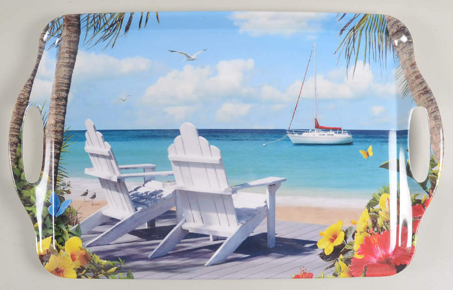 Melamine Trays 19" Rectangular Handled Tray by Pimpernel International-1
