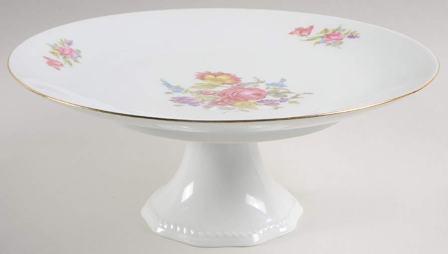 Princess Heritage Floral Footed Cake Plate by Princess House-1