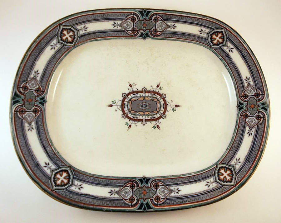 Stella-Multicolor 17" Oval Serving Platter by Pinder, Bourne & Co-1