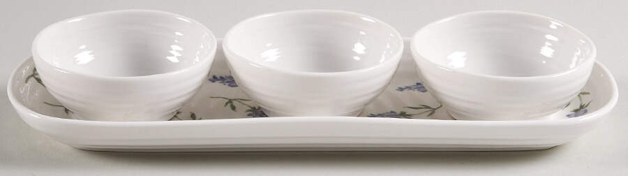 Lavandula Condiment Set-3 Open Bowls & Tray by Portmeirion-1