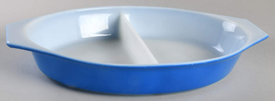 Royal 12" Oval Divided Vegetable Bowl by Pyrex-1