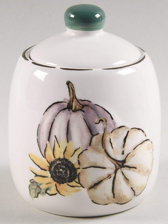 Pumpkin Mushroom Sugar Bowl & Lid by Potter's Studio-1