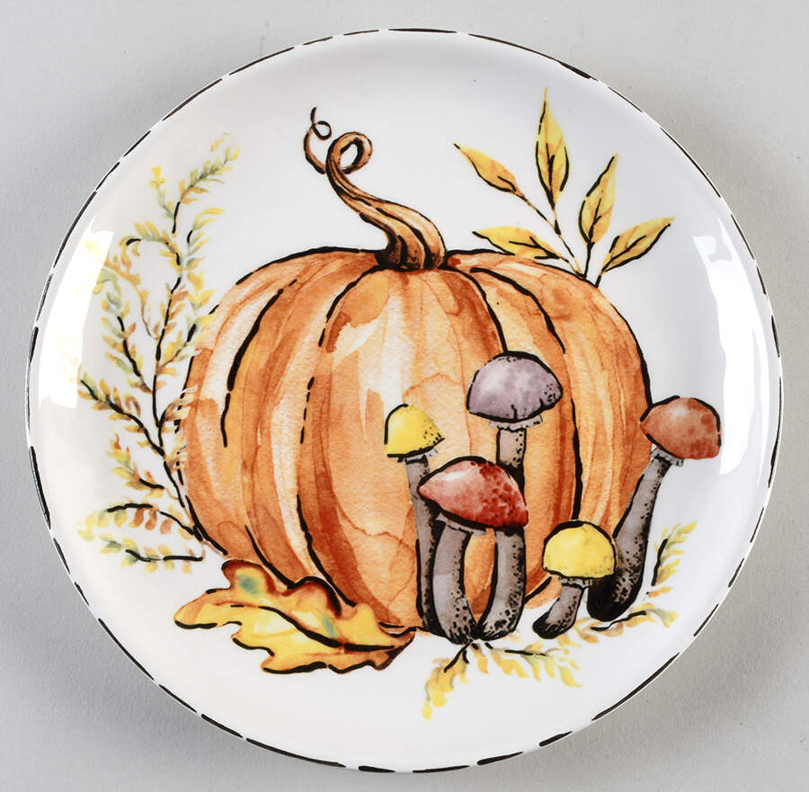 Pumpkin Mushroom Salad Plate by Potter's Studio-1