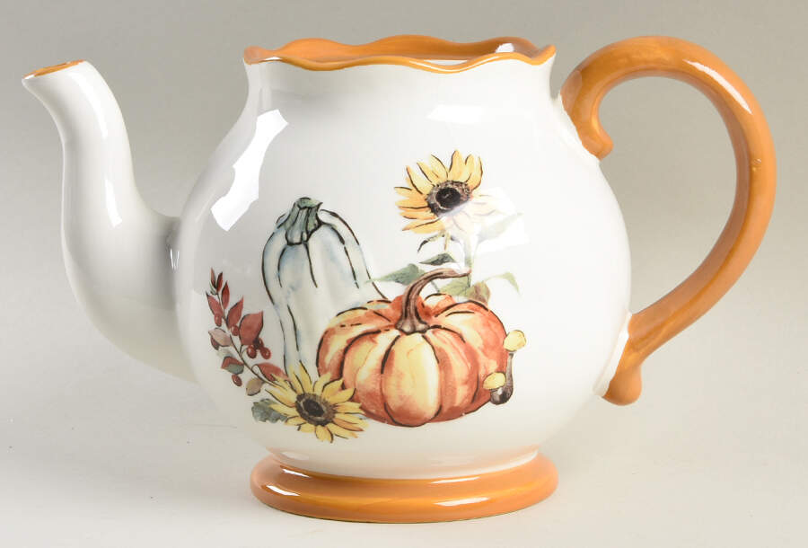 Pumpkin Mushroom Teapot No Lid by Potter's Studio-1