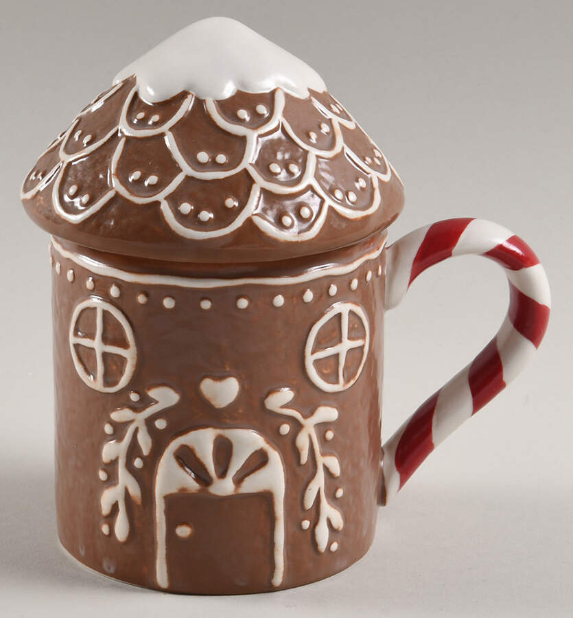 Gingerbread Mug & Lid by Pottery Barn China-1