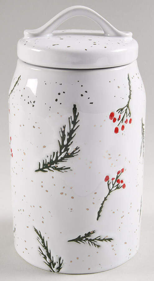 Red Gold Berry Medium Canister & Lid by Potter's Studio-1