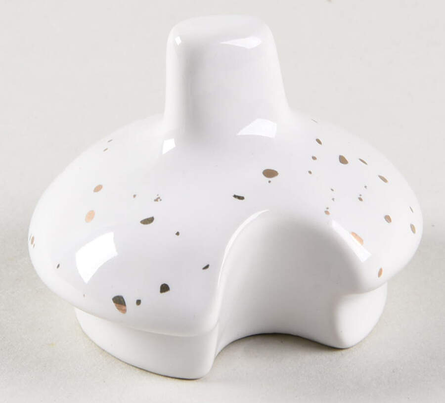 Red Gold Berry Lid for Sugar Bowl by Potter's Studio-1