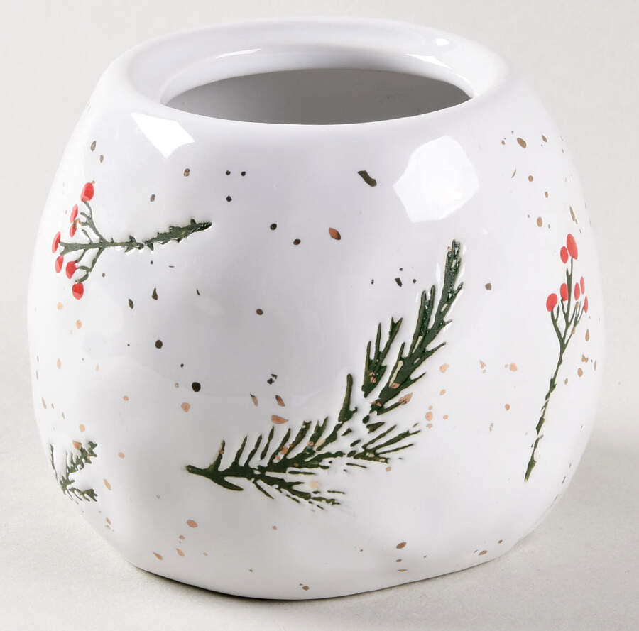 Red Gold Berry Sugar Bowl No Lid by Potter's Studio-1