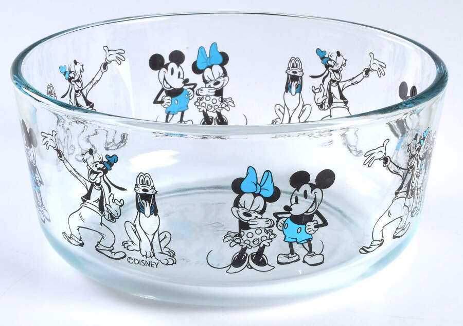Mickey Mouse and Friends 7" Glassware Storage Bowl No Lid by Pyrex-1