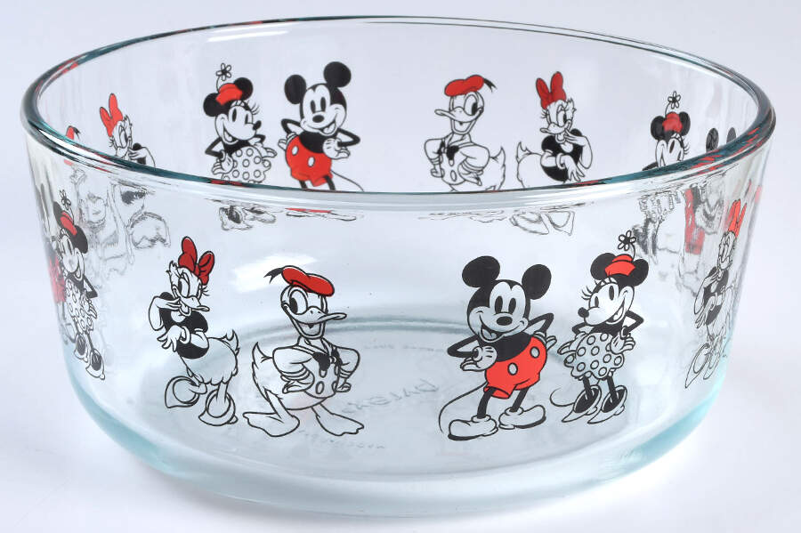 Mickey Mouse and Friends 7" Glassware Storage Bowl No Lid by Pyrex-1