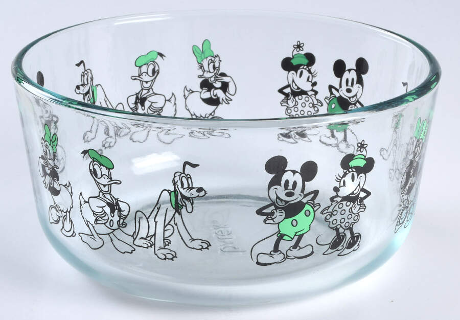 Mickey Mouse and Friends 6" Glassware Storage Bowl No Lid by Pyrex-1