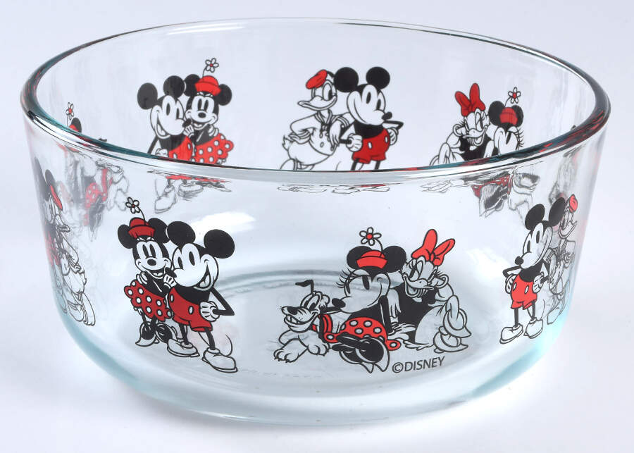 Mickey Mouse and Friends 6" Glassware Storage Bowl No Lid by Pyrex-1