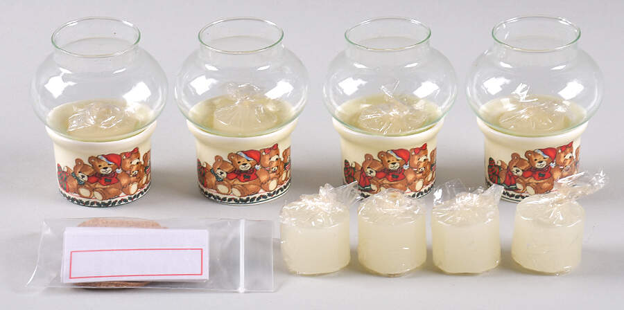 Sugar Bear Christmas Votive Candleholder with Glass Globe - Set of 4 by Potpourri Press-1