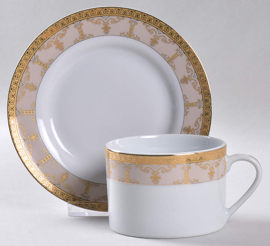 PLX2 Peachy Flat Cup & Saucer Set by Palate & Plate-1