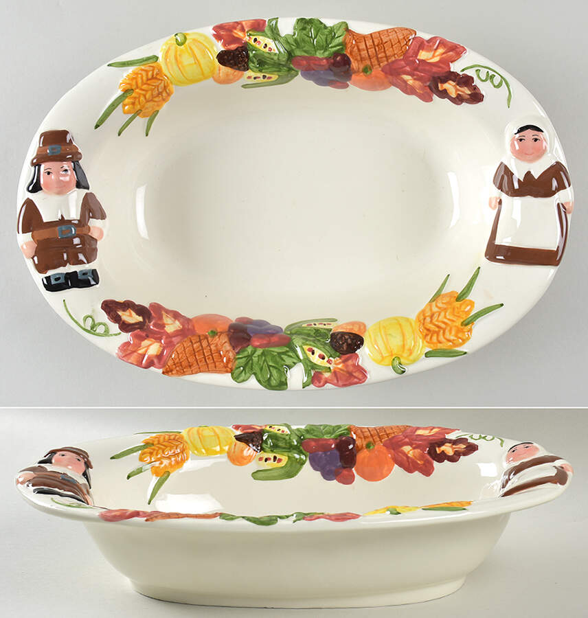 The Pilgrim Pair 12" Oval Vegetable Bowl by Publix Supermarkets-1