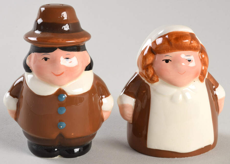 The Pilgrim Pair Figural Salt and Pepper by Publix Supermarkets-1