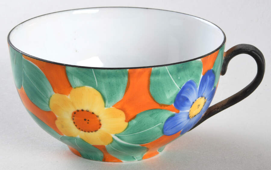 Moravian Art Flat Cup by Phoenix (Czech)-1