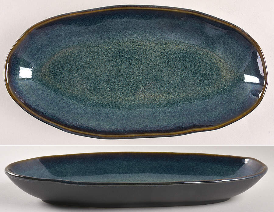 Oceano 12" Deep Oval Serving Platter by Porto Brasil-1