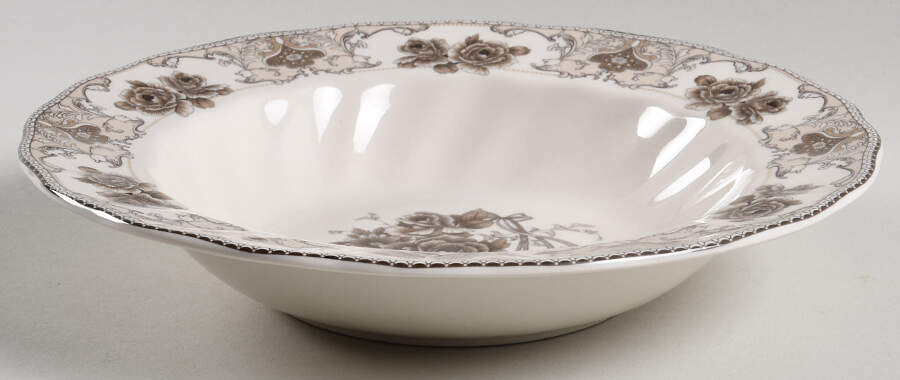 Rose Brown Rim Soup Bowl by Palate & Plate-1