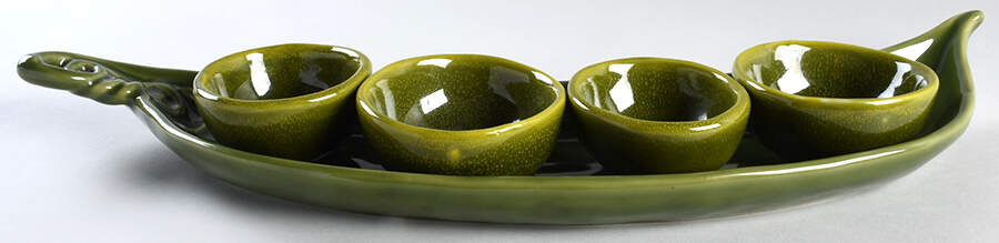Garden Crudite (5 Piece) Condiment Bowl Set (4 Bowls & Tray) by Pottery Barn China-1