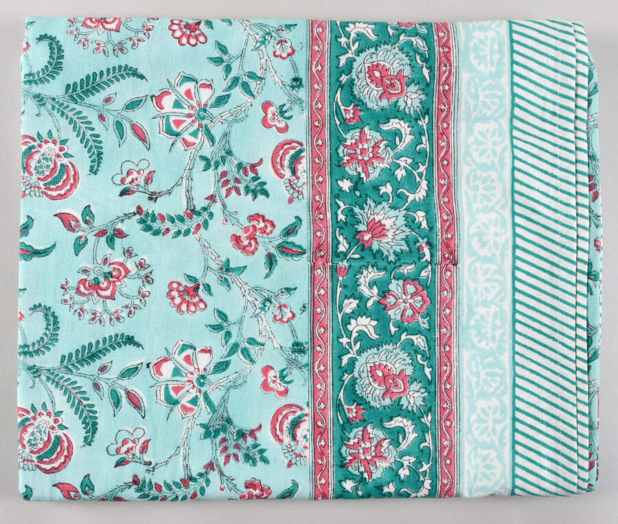 Table Linens & Accessories 60" x 92" Lilibet Cranberry Mint Cloth Tablecloth by Pacific & Rose Textiles-1