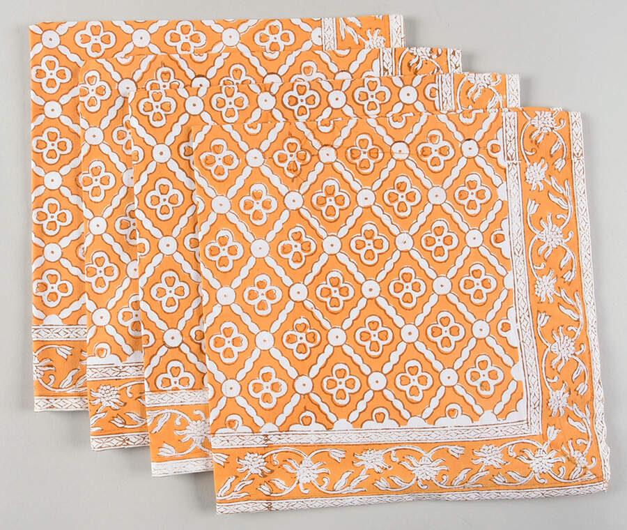 Table Linens & Accessories (4 Pack) 20" x 20" Seville Marigold Cloth Napkin by Pacific & Rose Textiles-1