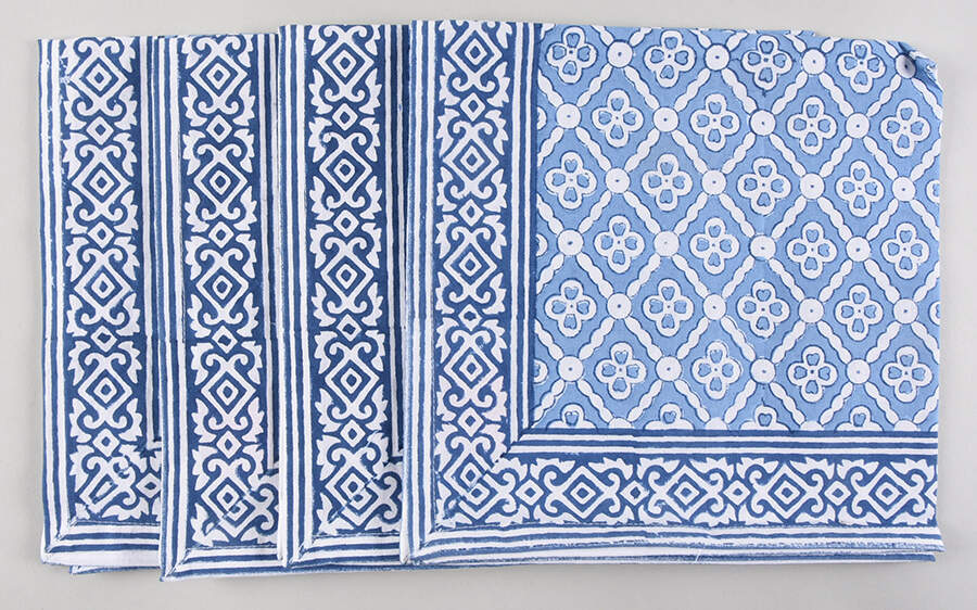 Table Linens & Accessories (4 Pack) 20" x  20" Seville Blue Cloth Napkin by Pacific & Rose Textiles-1