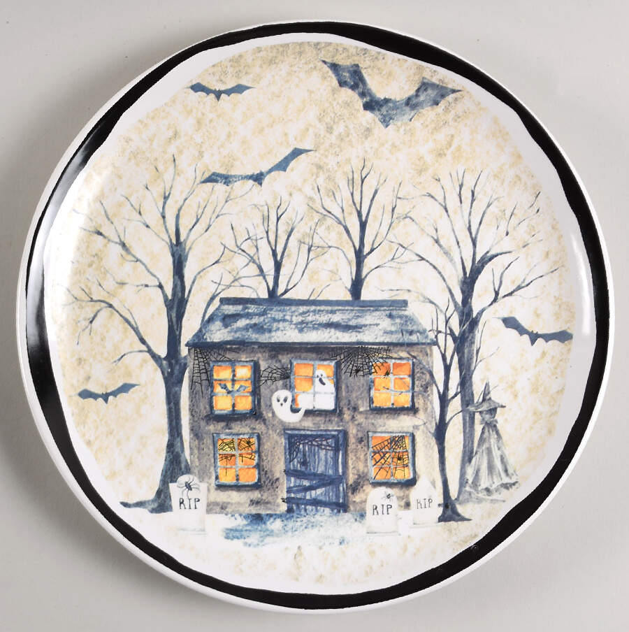 Midnight Haunted House Dinner Plate by Potter's Studio-1