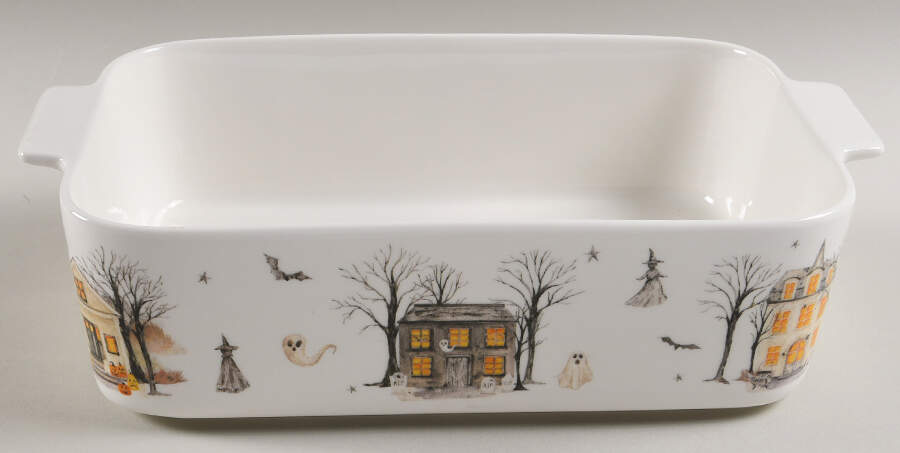 Midnight Haunted House Rectangular Baker No Lid by Potter's Studio-1